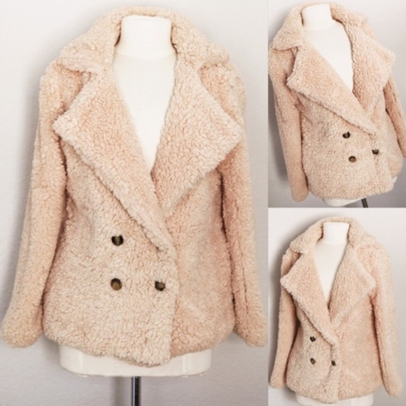 FAVLUX Jackets & Blazers - FAVLUX Beige Teddy Bear Cozy Coat/Jacket SZ L